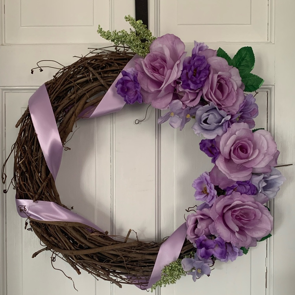 Handmade, beautiful purple wreath